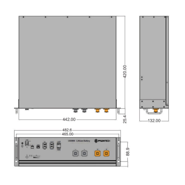 Pylontech 3.55 kWh LiFePO4 Lithium Battery - Image 3